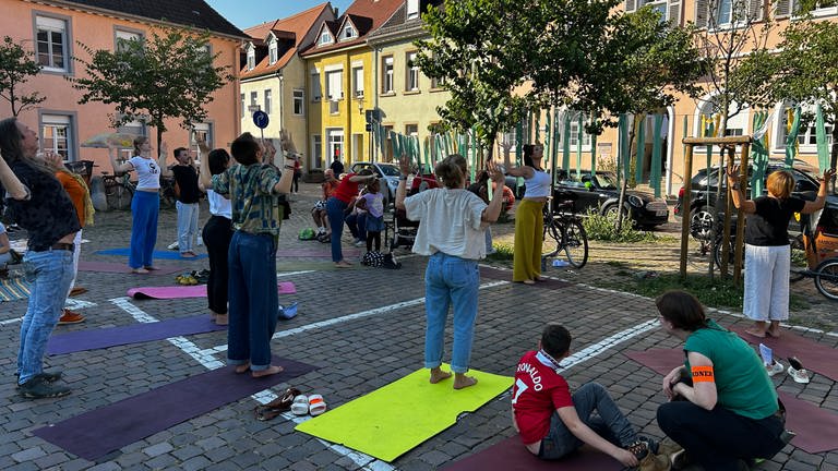 Aktionstag in Speyer mit einem für Autos gesperrten Parkplatz