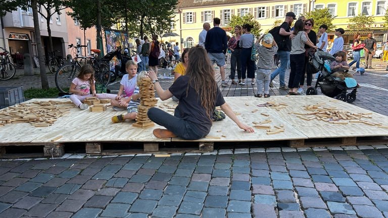 Aktionstag in Speyer mit einem für Autos gesperrten Parkplatz