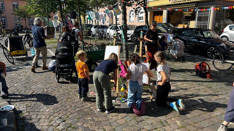 Aktionstag in Speyer mit einem für Autos gesperrten Parkplatz