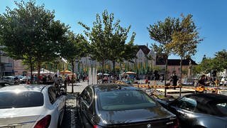 Aktionstag in Speyer mit einem für Autos gesperrten Parkplatz