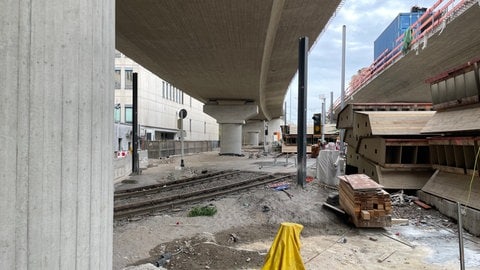 Der Neubau der Hochstraße Süd in Ludwigshafen.