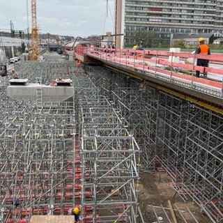 Der Neubau der Hochstraße Süd in Ludwigshafen.