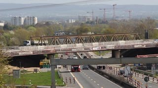 Am Autobahnkreuz Mainz-Süd an der A60A63 ist seit 2017 Baustelle