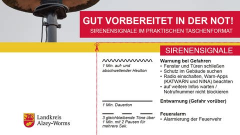 Sirenensignale im Taschenformat vom Landkreis Alzey-Worms