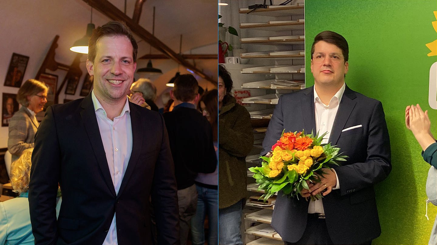 Christian Viering (Grüne) und Nino Haase (parteilos) sind in Mainz in der Stichwahl um das Amt des Oberbürgermeisters