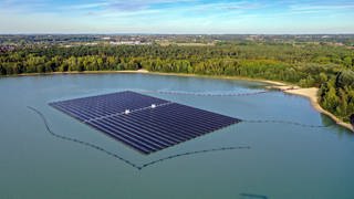 Auf dem Eicher Altrheinsee könnte schon bald eine schwimmende Photovoltaikanlage gebaut werden.