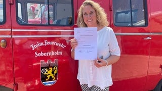 Landrätin bettina Dickes ist jetzt Aktive bei der Freiwilligen Feuerwehr bad Sobernheim