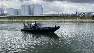 Wasserschutzpolizei Mainz unterwegs auf dem Rhein