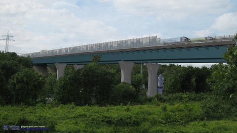 Die Salzbachtalbrücke der A66 in Wiesbaden (Visualisierung) soll noch 2023 eröffnet werden. 