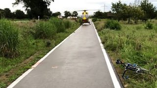 Ein asphaltierter Radweg in Bingen