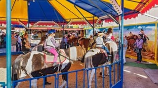 Ponykarussell auf einem Jahrmarkt