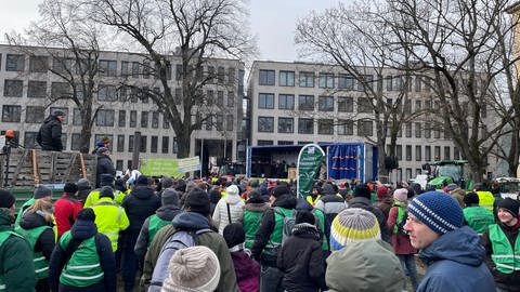 Landwirte bei einer Kundgebung in Mainz