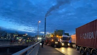 Bauernprotest im Industriegebiet Mainz-Mombach