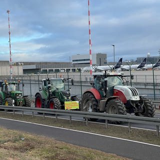 Bauerndemonstration am Frankfurter Flughafen