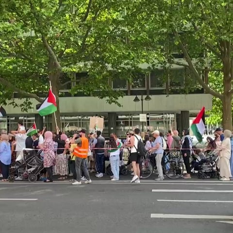 Rund 700 Pro-Palästina-Demonstranten demonstrierten am Samstag in Mainz.