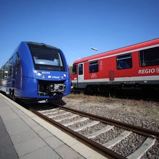 Ein Regionalzug der Deutschen Bahn und ein Regionalzug von Vlexx: beide werden in nächster Zeit nicht regelmäßig fahren können.