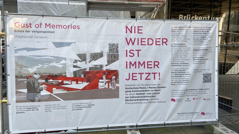 Die Studierenden der Hochschule Mainz haben Entwürfe für einen Gedenkort zur Bücherverbrennung gestaltet.