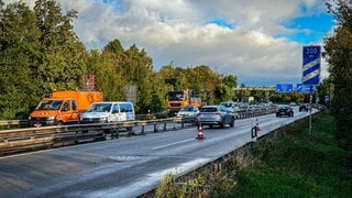 Die A60 ist in Höhe Mainz-Gonsenheim wegen Brückenschäden seit Tagen teilweise gesperrt.