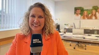 Landrätin des Kreises Bad Kreuznach, Bettina Dickes (CDU), beim SWR-Interview 