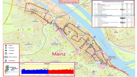 Der Lageplan des Gutenberg-Marathons 2023