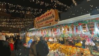 Auch auf dem Weihnachtsmarkt in Mainz gibt es Stände an denen Lebkuchen, Plätzchen und Mandeln verkauft werden. 