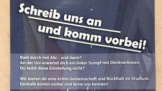 Diesen Flyer hat eine Burschenschaft an Mainzer Schulen verteilt.