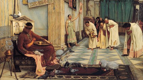 Gemälde von John William Waterhouse, „Die Lieblinge von Kaiser Honorius“ 