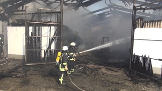 Großbrand in einem landwirtschaftlichen Betrieb in Ralingen-Godendorf (Kreis Trier-Saarburg).
