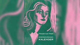 Der Frauenkalender des Zonta Clubs Trier - Portrait Ursula Krechel, Linolschnitt