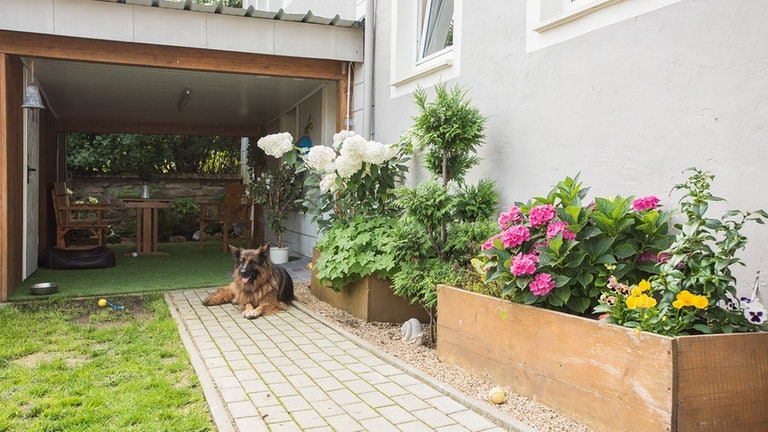 Senioren-WG in der Eifel: Ein Schritt gegen die Altersarmut:Die Hochbeete am Bauernhaus in der Eifel mit der Senioren-WG sind in Eigenregie gebaut worden.