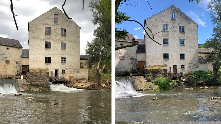 Flut in Pffingen 2021 und heute im Vergleich