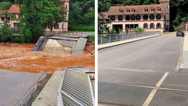 Flut in Speicher 2021 und heute im Vergleich