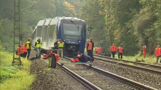 Bei Namborn hat die Bergung des vlexx-Zuges begonnen.