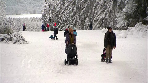 Spazieren und Wandern am Schwarzen Mann geht mit und ohne Schnee.