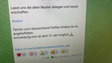 Screenshot des Telegram-Kanals von "Kollektives Bewusstsein".