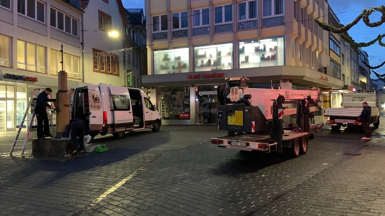 Pranger in Trier wird aufgestellt