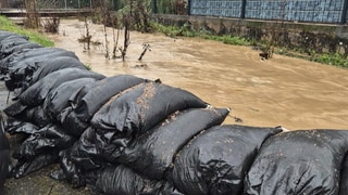 Nach Schnee und Regen werden in RLP mildere Temperaturen und damit auch weiter steigende Wasserstände der Flüsse und Bäche erwartet - wie hier am Mausbach in Tawern (LK Trier-Saarburg) 