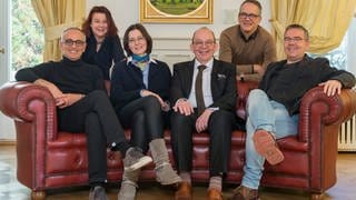 lesenswert-Team v.li.: Norik Stepanjan, Catherine Huegel, Ute Bergmann, Denis Scheck, Alexander Wasner, Frank Hertweck im Palais Biron