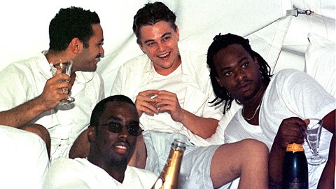 P. Diddy auf einer seiner White Partys, unter anderem mit Leonardo DiCaprio, 1998.