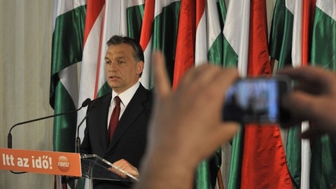 Victor Orbán beim Wahlkampf 2010