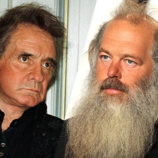 Johnny Cash und der Musikproduzent Rick Rubin