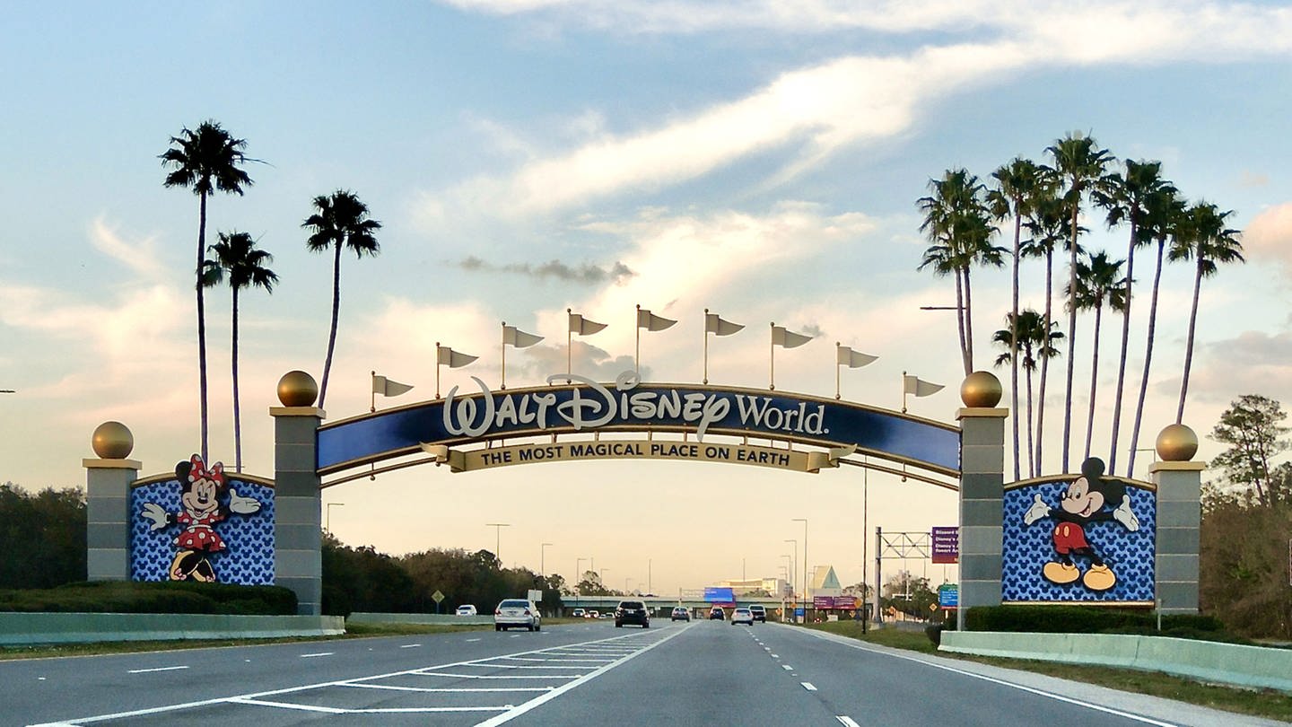 Die Einfahrt zu Disneyland