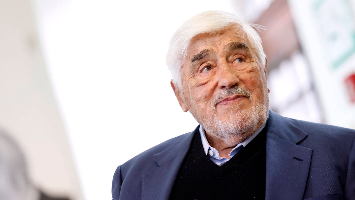 Schauspieler Mario Adorf bei einem Pressetermin in Mayen im Juni 2024