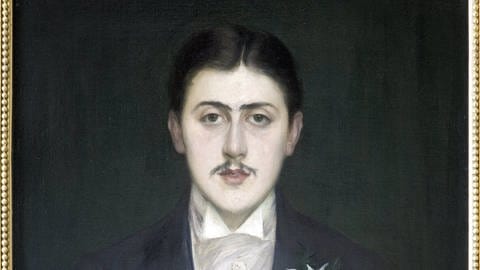 Gemälde mit Portrait von Marcel Proust