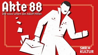 Illustration zur Serie "Akte 88", Verschwörungstheorien über Hitler nach 1945