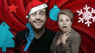 Comedy-Adventskalender "Tod unter Lametta" von Kai Magnus Sting. Bild mit Bastian Pastewka und Annette Frier