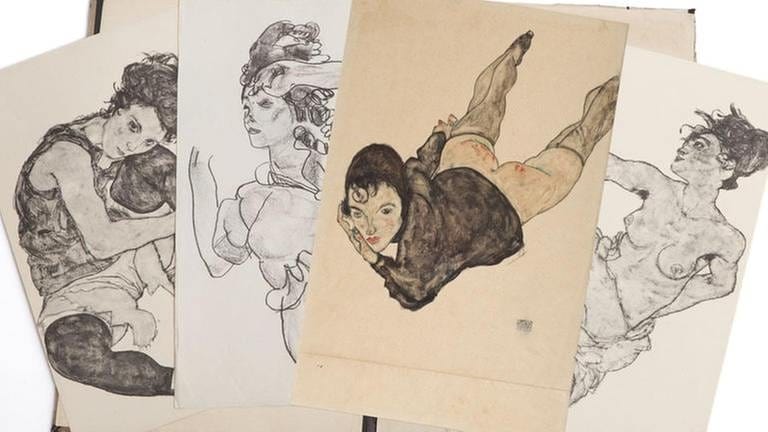 Bilder von Egon Schiele mit nackten Frauen