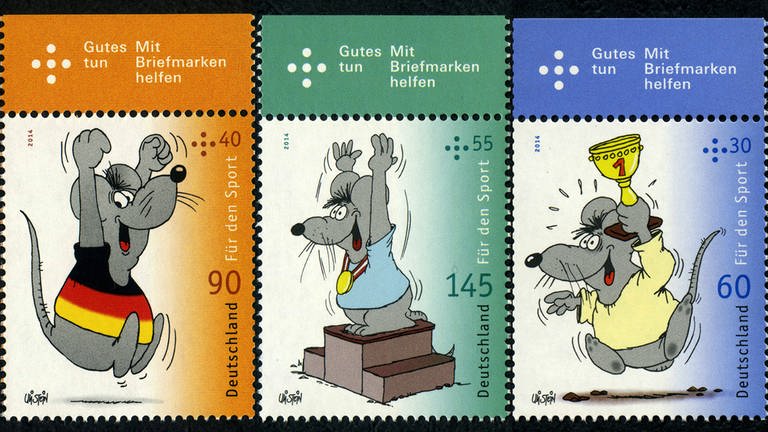 Von Uli Stein gestaltete Briefmarken