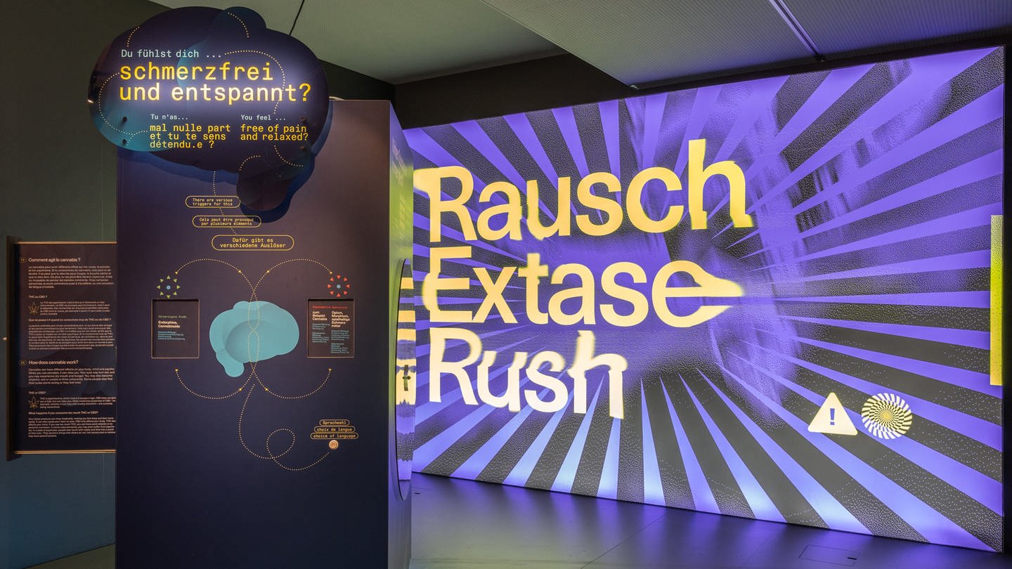 Ausstellungsansicht „Rausch – Extase – Rush“ im Historischen Museum Basel