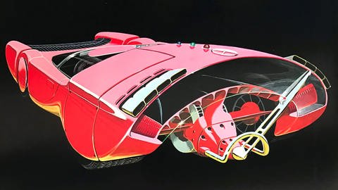 Der deutsche Designer Luigi Colani zeichnete 1971 die Studie für ein Fahrzeug 